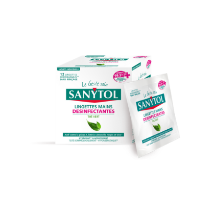 Sanytol Lingettes individuelles mains désinfectante (12 lingettes)