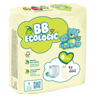 Image de Couches-culottes écologiques BB Ecologic T4 Couches Bébé de 8-15kg - Lot de 20 couches