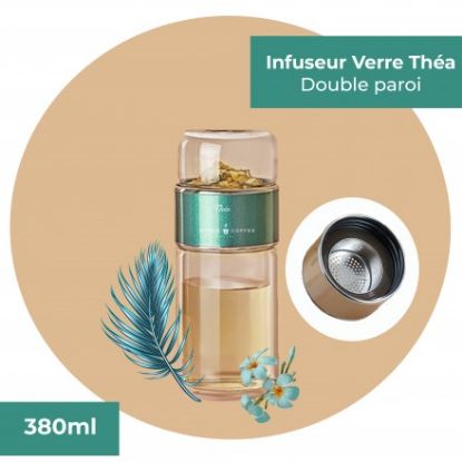 Infuseur thé verre double paroi 380ml Green Coffee