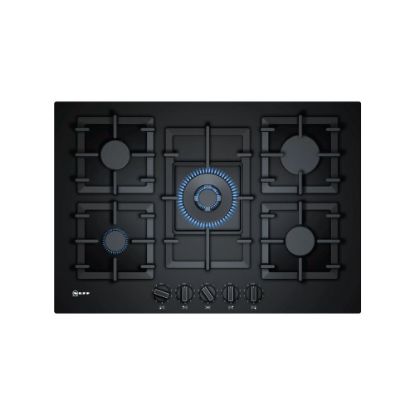 Picture of Plaque de cuisson gaz 75cm, 5 foyers dont 1 wok, 11500W - Neff N70 T27CS59S0 - noir