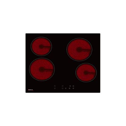 Image de Plaque de cuisson vitrocéramique encastrable 60cm, 4 foyers, 6000W - Merlin - noir
