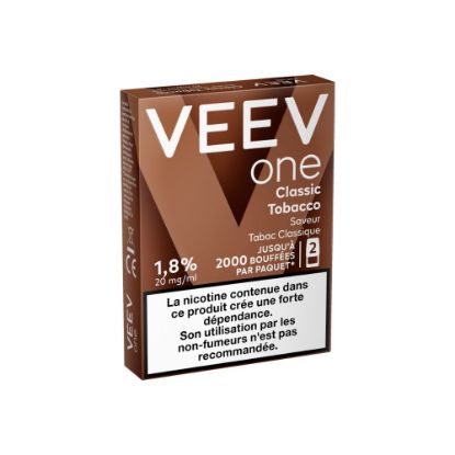 Image de VEEV One – Paquet de 2 recharges Saveur Classic Tobacco (Tabac Classique)
