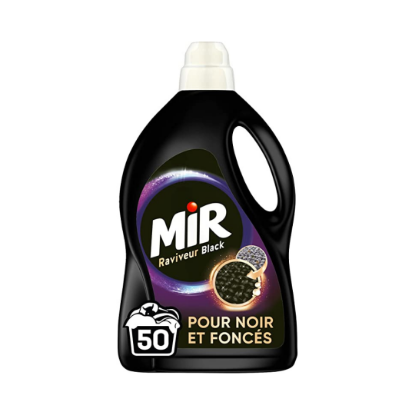 Lessive liquide raviveur de noir MIR, 1,5L + 1,5L GRATUIT 50 lavages