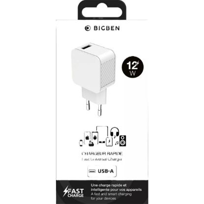 Chargeur secteur USB-A 12 W Big Ben, recyclé, blanc