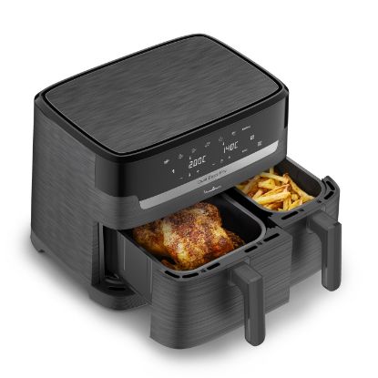 Friteuse sans huile Moulinex Easy Fry Dual EZ901H – 8,3 L, deux tiroirs, 2700 W, gris