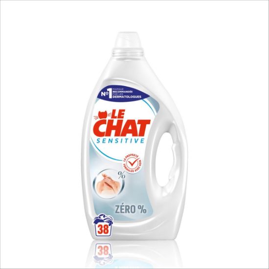 Lessive liquide Le Chat sensitive 0% haute tolerance 38 lavages 1,71 L