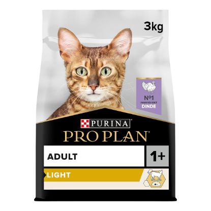 Croquettes chat adulte Purina Pro Plan Light dinde – 3 kg