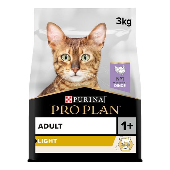 Croquettes chat adulte Purina Pro Plan Light dinde – 3 kg