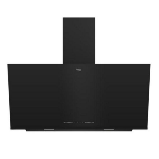 Hotte murale inclinée 90 cm 410 m³/h verre noir - Beko BHCA92442BBH