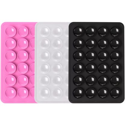 Pack de 3 supports ventouse Big Ben : noir, rose, transparent