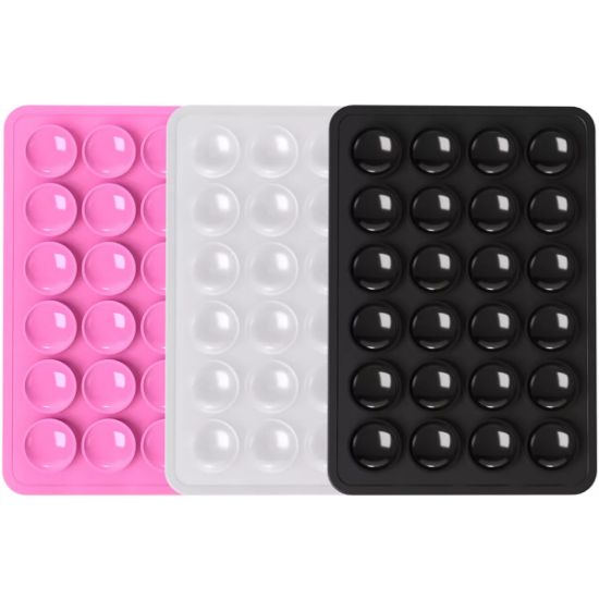 Pack de 3 supports ventouse Big Ben : noir, rose, transparent