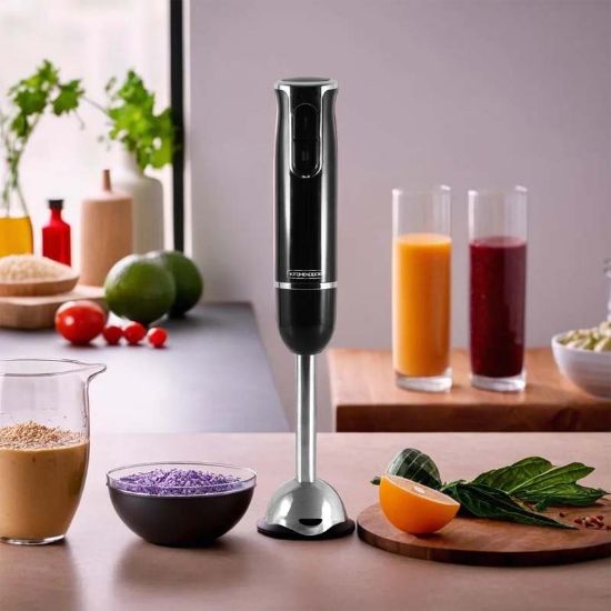 Mixeur plongeant 600 W pied inox – Kitchencook Hand X Black – noir