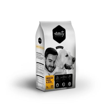 Croquettes chien Amity Premium porc ibérique et riz – 4 kg