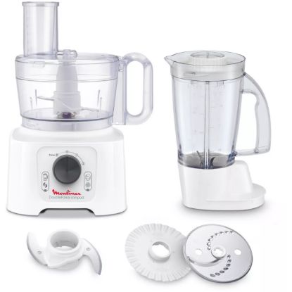 Robot multifonction 800 W 19 fonctions avec blender – Moulinex Double Force Compact – blanc