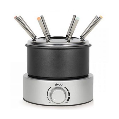 Appareil à fondue électrique 8 personnes 800 W caquelon 2,4 L – Livoo DOC333 – gris