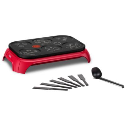 Crêpière Tefal Crep'Party Colormania PY55C5 – 6 mini-crêpes, Thermo-Spot, 1000 W, rouge