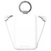Batterie externe porte-clés Jaym 4 000 mAh blanche, câbles intégrés