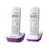 Téléphone fixe sans fil DECT Duo écran rétroéclairé répertoire 50 noms parme - Panasonic KX-TG1612FRF