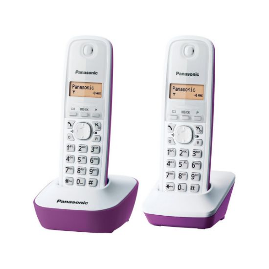 Téléphone fixe sans fil DECT Duo écran rétroéclairé répertoire 50 noms parme - Panasonic KX-TG1612FRF