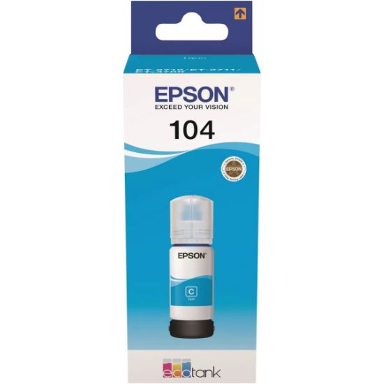 Bouteille d'encre Epson 104 EcoTank – cyan, 65 ml
