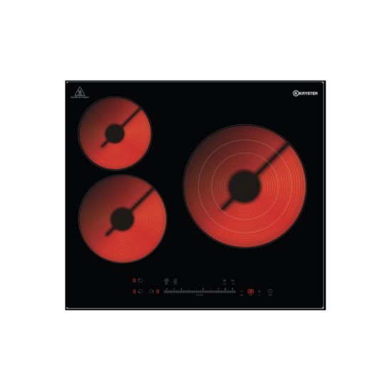 Plaque vitrocéramique 3 foyers 5 700 W grande zone 30 cm - Kryster KVITRO3ZH5