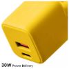 Chargeur secteur GaN Colorum USB-C 30 W + USB-A 18 W, jaune