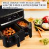 Friteuse sans huile Moulinex Easy Fry Dual EZ901H – 8,3 L, deux tiroirs, 2700 W, gris