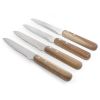 Set de 4 couteaux à steak lame inox 12,7 cm manche acacia FSC – Livoo MEC140 – bois
