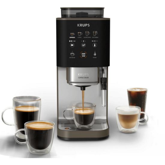 Expresso avec broyeur Krups Coffee Crush Experience SA403BE0 – 15 bars, buse vapeur, 6 recettes