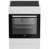 Cuisinière induction 3 foyers four 72 L chaleur brassée catalyse 60 cm - Beko FBE68112MWC