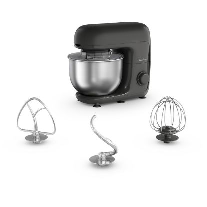 Robot pâtissier Moulinex Bake Essential QA160H – bol inox 4,8 L, 800 W, 6 vitesses, noir