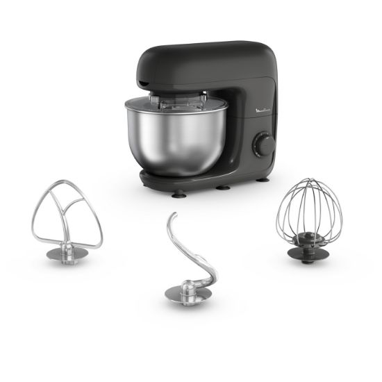 Robot pâtissier Moulinex Bake Essential QA160H – bol inox 4,8 L, 800 W, 6 vitesses, noir