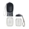Gourde de voyage 2 en 1 pour chien eau 280 ml et croquettes 100 g – Livoo PET103 – gris et noir