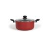 Faitout 24 cm aluminium antiadhésif avec couvercle verre induction – Livoo Premier Chef MEP150R – rouge