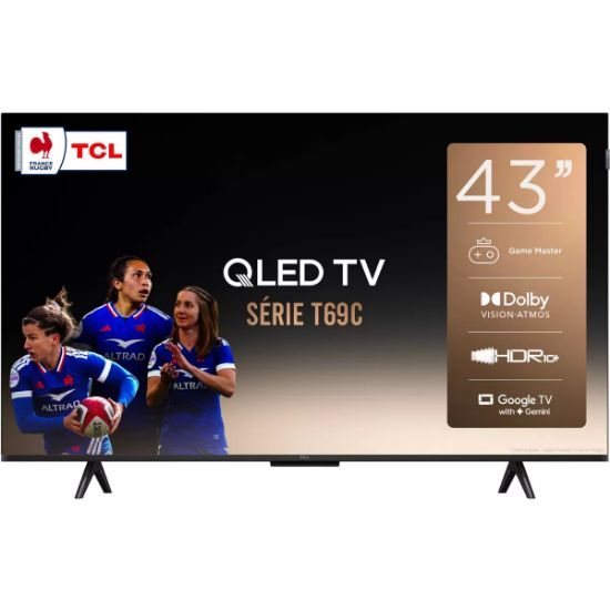Téléviseur QLED 43" (108 cm) 4K Google TV Dolby Vision - TCL 43T69C