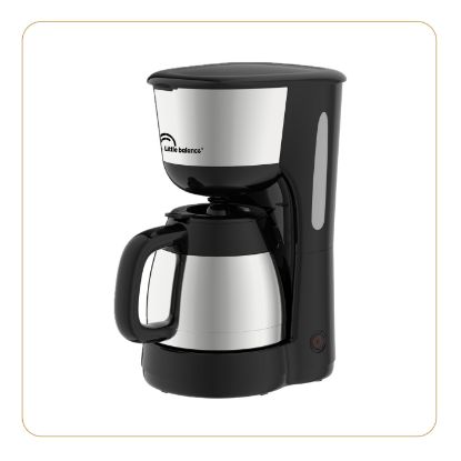 Cafetière filtre isotherme 900 W, 8 tasses, verseuse inox – Little Balance Easy Thermo – noir et inox