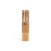 Set de 6 couteaux à steak lame dentelée 11 cm avec bloc en acacia – Livoo MEC133 – bois