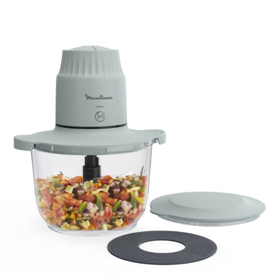 Hachoir Moulinex Choppeo DJ6031 – bol en verre 1 L utile, 4 lames, 500 W, 2 vitesses