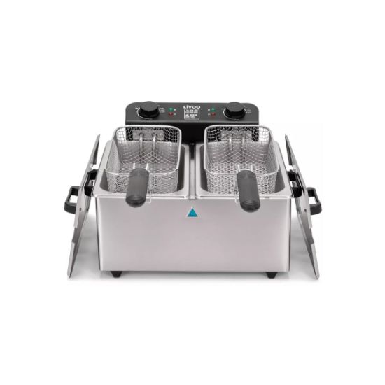 Friteuse double 2 × 3 L 3300 W 2 thermostats – Livoo DOC217 – acier inoxydable