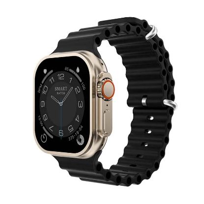 Montre connectée écran 2,01" appels Bluetooth – Iconic inWatch I – boîtier doré, bracelet silicone