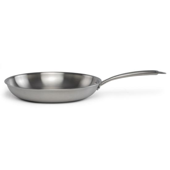 Poêle inox triply 28 cm sans revêtement induction et four – Livoo Brigade MEP159 – inox