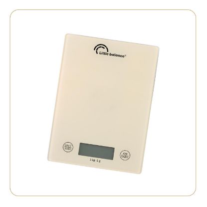 Balance de cuisine électronique 5 kg au gramme, plateau verre – Little Balance Starty Slim – ivoire