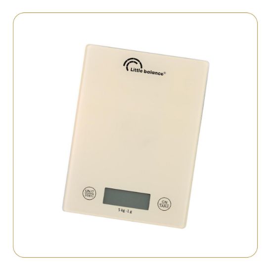 Balance de cuisine électronique 5 kg au gramme, plateau verre – Little Balance Starty Slim – ivoire