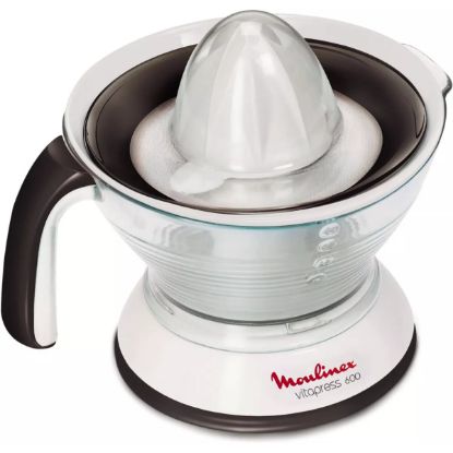 Presse-agrumes électrique 0,6 L avec 2 filtres – Moulinex Vitapress – blanc et gris