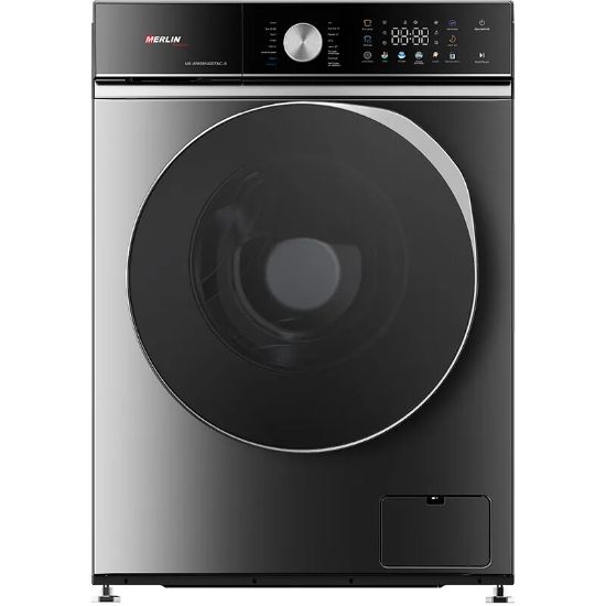 Lave-linge hublot 9 kg 1 400 tr/min Vapeur Silver - Merlin MS-WM091400TAC-S