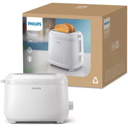 Grille-pain Série 3000 2 fentes 900 W 8 niveaux réchauffe-viennoiseries blanc - Philips HD2511/00
