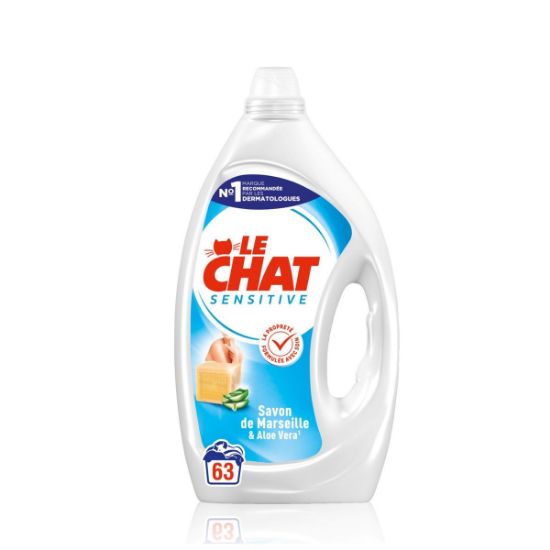 Lessive liquide Le Chat sensitive Marseille 63 lavages 2,835 L