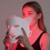 Masque LED visage 4 lumières sans fil avec télécommande – Yoghi Lune de Soie – blanc