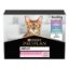 Pâtée chat Purina Pro Plan Delicate multivariété dinde et poisson – pochons 10 × 85 g