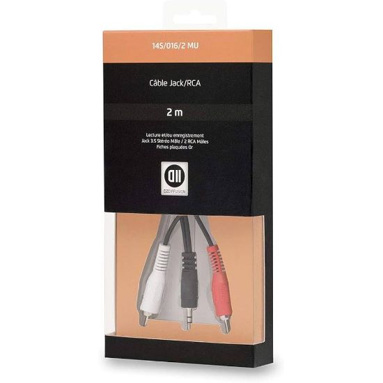 Câble audio jack 3,5 mm vers 2 RCA 2 m D2 Diffusion